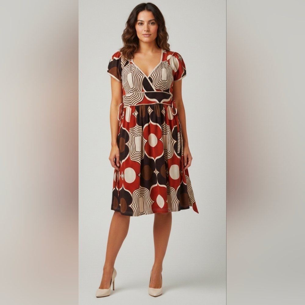 Retro Floral Print Dress